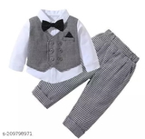 GKa-209798971 Cute Trendy Boys Top & Bottom Sets - Storm Gray, 4-5 Years