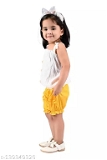 GKb- 139349320 Girls Top And Half Pant - Yellow, 18-24 Months