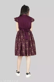 GKb- 203983338 Girl's Special Pure Smooth Silk Frock - Venetian Red, 13-14 Years