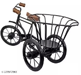 GHDb-128572563 Antique Wood and Wrought Iron Mini Rickshaw - P-A, Free Size