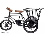 GHDb-128572563 Antique Wood and Wrought Iron Mini Rickshaw - P-A, Free Size