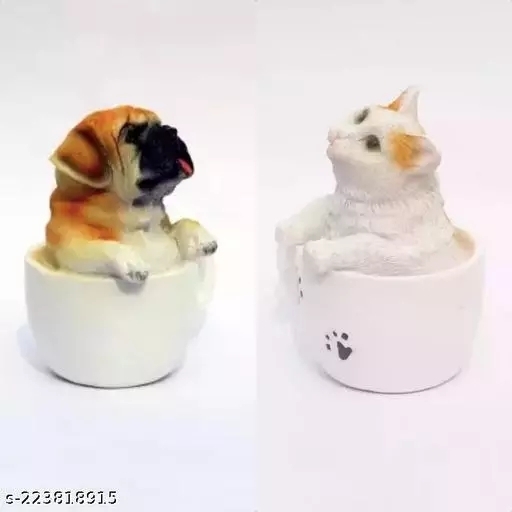 GHDb-223818915 NAYPA Cute Smile Cat & Dog in White Cup - P-A, Free Size