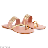GFb-68076595 Women Kohlapuri Style Toe Ring Flats For Women  - P-A, IND-7