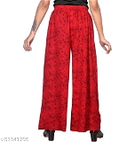 GWd-51541705 Casual Modern Women Palazzos - Red & White, 30