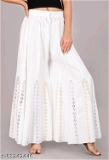 GWd- 83242446 Stylish Modern Women Palazzos - White Fine, 28