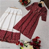 GGKb-77373299 Wonderful Reyon Kurti With Foli Printed Skirt - IMG-A, M