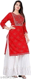 GGKc-88941737 RK- RADHEY WOMEN KURTI WITH SARARA - IMG-A, XL