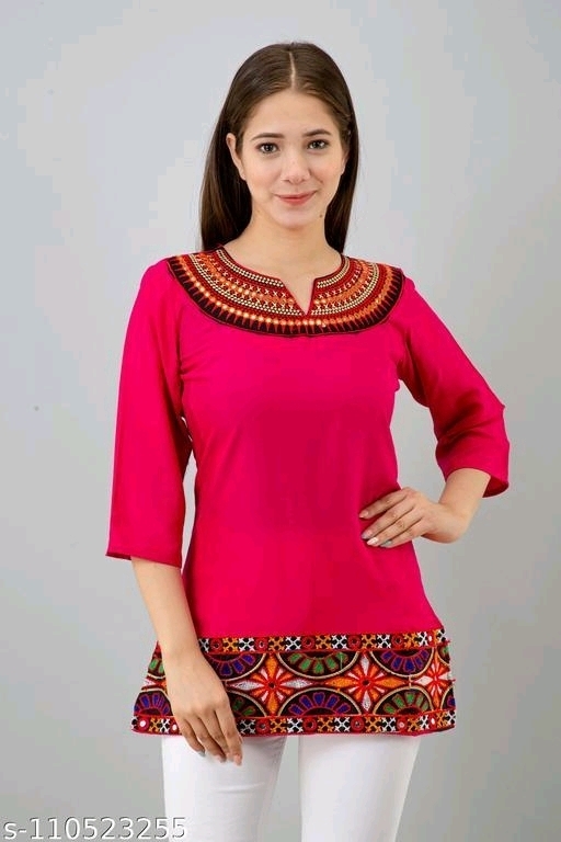 GWWc- 110523255  Red Embroidery Top 
