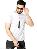 GMb-152382641  Printed Black T-shirt For Men - White, S