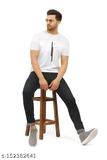 GMb-152382641  Printed Black T-shirt For Men - White, XXL