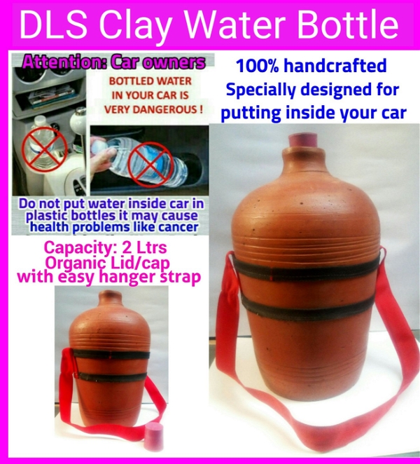 DLS Clay Water Bottle For Car Owners - 2 Liters