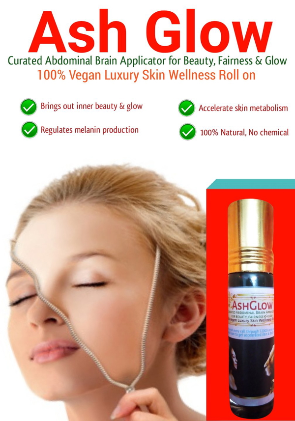 DLS Ashglow:Curated Abdominal Brain Applicator For Beauty Fairness & Glow - 8 ML