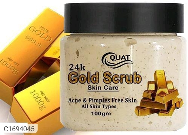 Quat 24K Gold Collagen Face Scrub Anti-Aging, Remove Acne and Pimple Free Skin
