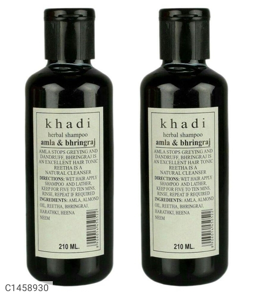 Khadi Herbal Amla & Bhringraj Shampoo 210 ml Pack of 2