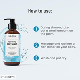 Sirona Hydrating Body Wash for Gentle Cleansing & Deep Hydration for Men & Women - 200 ml (2 Pack) for Normal, Dry & Sensitive Skin