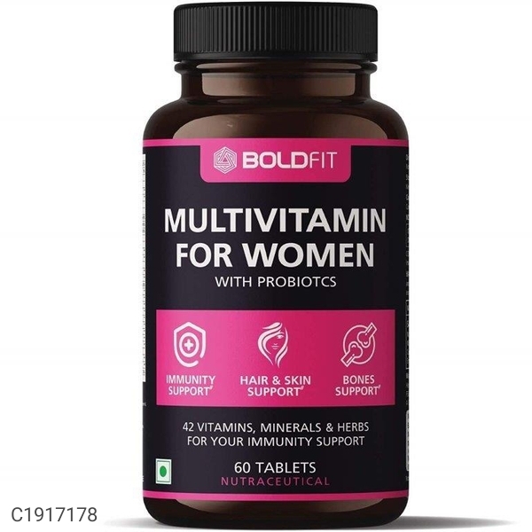 Boldfit Multivitamin For Women With Probiotics Supplement - 60 Vegetarian Tablets