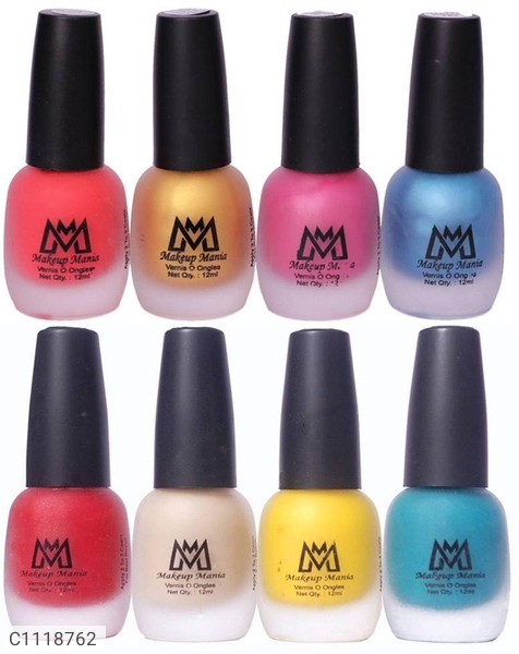 Makeup Mania Premium Nail Polish Set, Velvet Matte Nail Paint Combo of 8 (MM # 19-66)