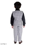 Kids Checks Shirt Waistcoat Pant Set - 2-3 Years
