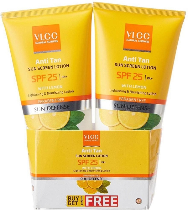 VLCC Vlcc Anti Tan Spf 25 Pa + With Lemon Sun Screen Lotion (Buy 1 Get 1 Free) 2 x 150 ml