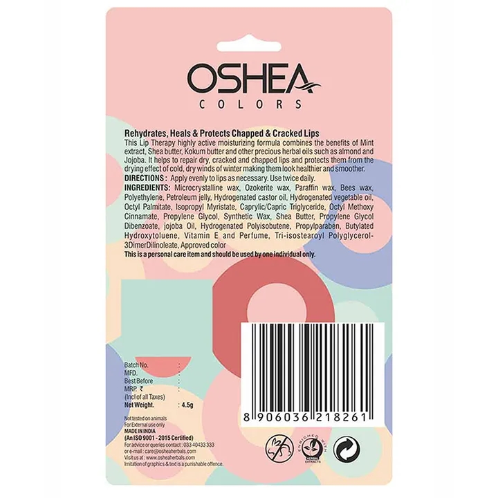 Oshea Colors Mint with SPF 15 Nourishing Lip Therapy 4.5 g