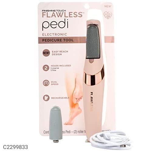 Vishou VISHOU Finishing Touch Flawless Pedi Electronic Tool File and Callus Remover Pedicure | Cordless Rechargeable Polishing Wand with 2 Roller Heads & USB Cable for Clean, Smooth and Shiny
