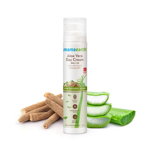 Mamaearth Aloe Vera Day Cream Spf 30 with Aloe Vera & Ashwagandha for Youthful Glow 50 g