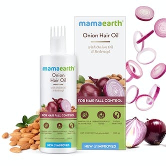 Mamaearth Onion Hair Oil with Onion Oil & Redensyl for Hair Fall Control - 150ml