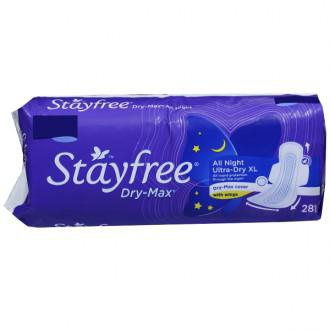 Stayfree Dry Max All Night Ultra -Dry XL Sanitary Pads Pack Of - 28
