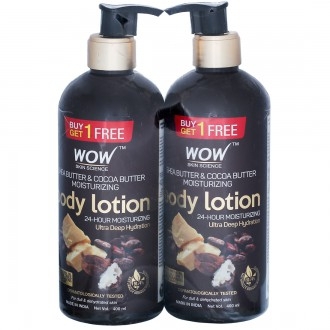Wow Skin Science Shea Butter & Cocoa Butter Moisturizing Body LotionUltraDeepHydration(Buy1Get1Free) 2 x 400 ml