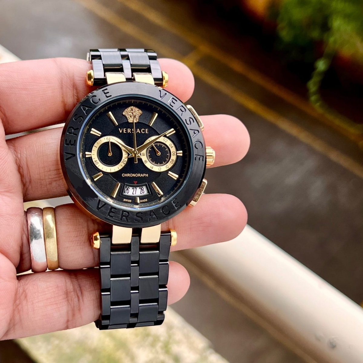 Versace Aion Chronograph Premium Collection With Brand Name Box Packing