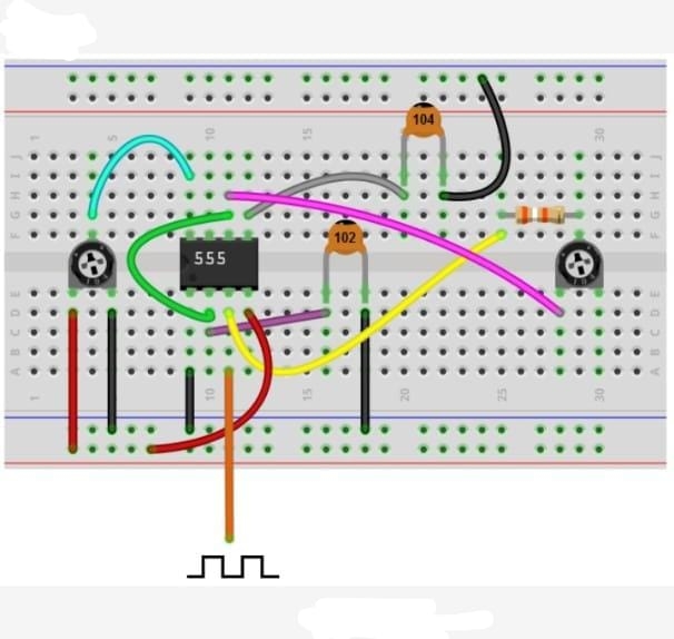 Adjustable Duty Cycle Based clock Signal Generation Kit Using 555 Timer