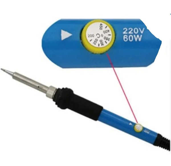 Temperature Controlled 60W Soldering Iron with Pointed Tip