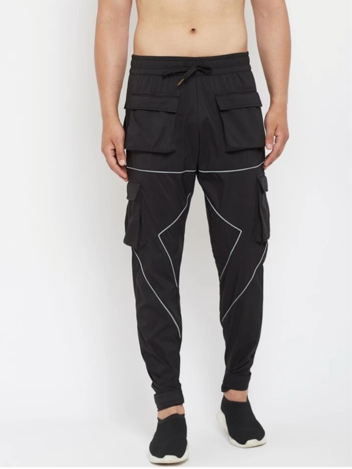 fugazee solid men's black track pants