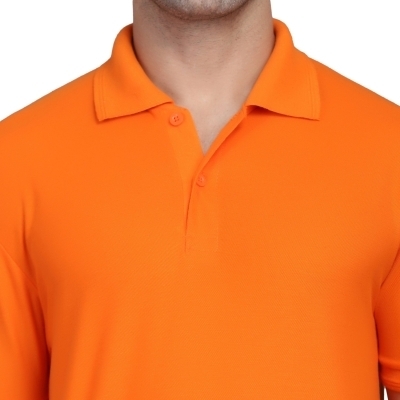 Inkkr Solid Men Polo Nack T-shirts P-1019 - Web Orange, Rskart, L