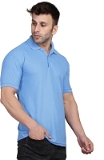 Inkkr Solid Men Polo Nack T-shirts P-1019 - Blue, Rskart, L