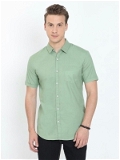 Men Solid Casual Green Shirt  - M, Rskart