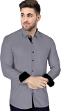 Men Solid Casual Grey Shirt  - Gray, Rskart, L