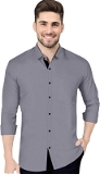 Men Solid Casual Grey Shirt  - Gray, Rskart, L