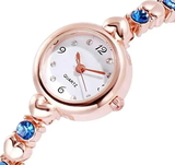 Acnos Rosegold Heart Shape Round dial Blue Diamond with Rosegold Bracelet Super Quality Watch for Girls and Watch for Women Pack of - 2 Gift for Fastival Offer