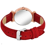 Swadesi Stuff Exclusive Luxury Diamond Geneva Leather Analog Watch for Women and Girls (Red)