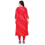 *Glittery Women's Reyon Designer Printed A-Line Regular Fit Straight Short Kurtis (ZCK21)* - M, Rskart