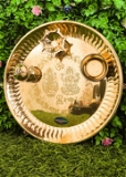 VIKRAM METAL Brass Pooja | Arti  Thali  - 8.5 inch, golden