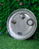VIKRAM METAL Steel Pooja | Arti  Thali  - 8.8 inch, silver