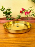 VIKRAM METAL  Brass Dinner Plate  - 10.2 INCH, GOLDEN