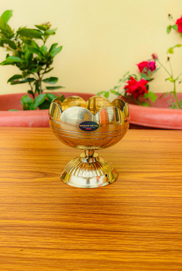 VIKRAM METAL  Brass Tamato Deepak  - 2.2 INCH, GOLDEN