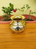 VIKRAM METAL  Brass Mugal embossed lota  - 5.3 INCH, GOLDEN, 800 ML