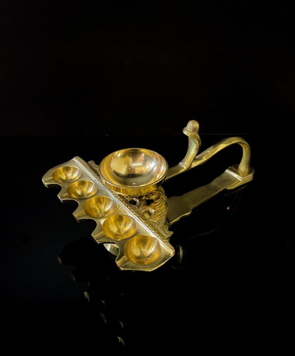 VIKRAM METAL  Brass Panch Aarti  - 8*3 INCH, GOLDEN
