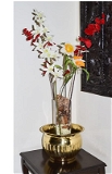 VIKRAM METAL  Brass Flower Pot  - 13*9 INCH, GOLDEN