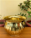 VIKRAM METAL  Brass Flower Pot  - 13*9 INCH, GOLDEN
