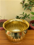 VIKRAM METAL  Brass Flower Pot  - 10*7 INCH, GOLDEN